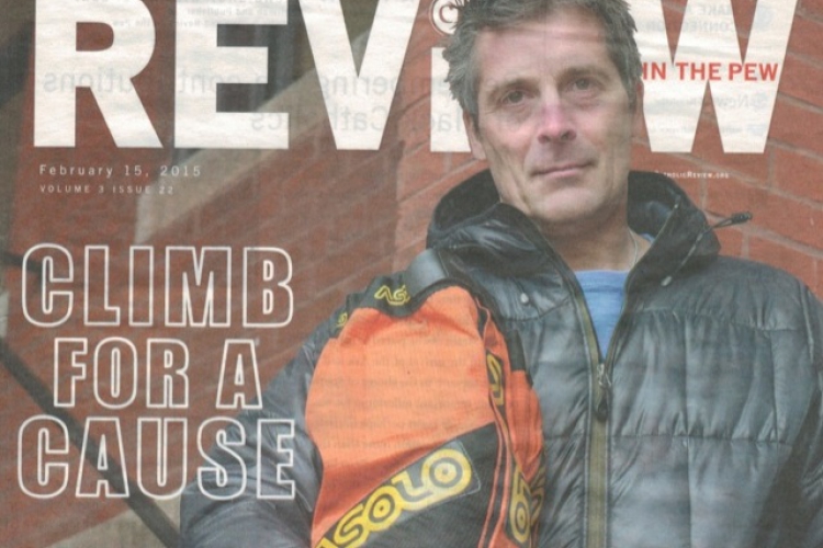 Climb for a Cause - Mission 14 Lands Cover of The Catholic Review’s “Review in the Pew”